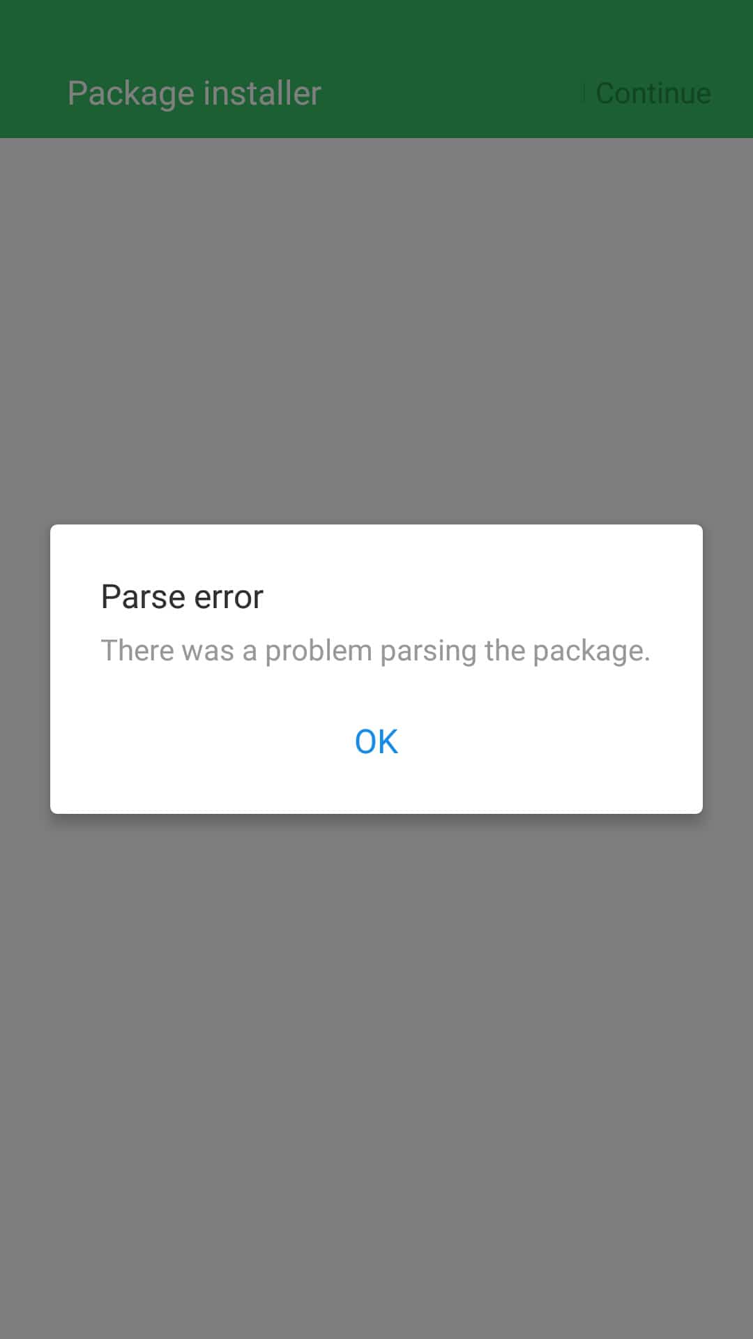 Parse error near